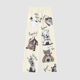 Pantalones anchos con estampado de cachorro